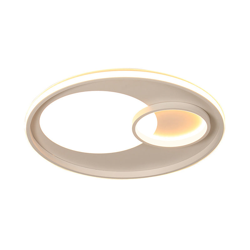 18"/21.5" W Acrylic Circular Flush Lamp Modernist LED White Ceiling Light Fixture in Warm/White Light/Remote Control Stepless Dimming Clearhalo 'Ceiling Lights' 'Close To Ceiling Lights' 'Close to ceiling' 'Flush mount' Lighting' 292057