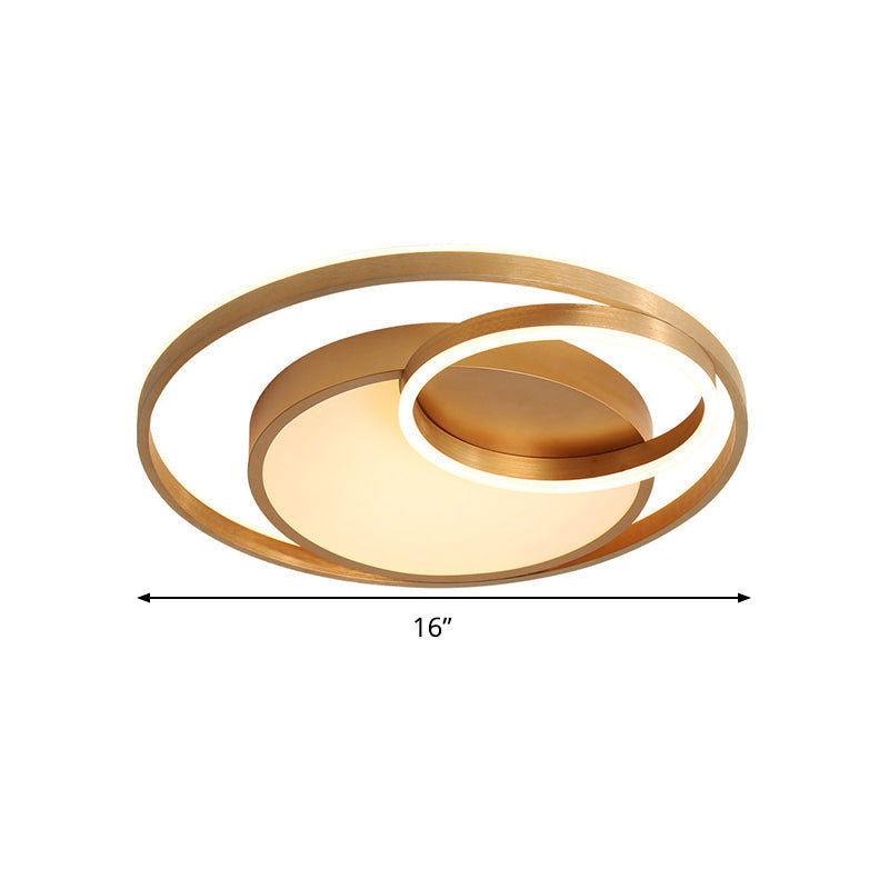 16"/23.5" Wide Circle Acrylic Ceiling Lamp Postmodern Gold LED Flush Mount Light Fixture, Warm Light/White Light/Remote Control Stepless Dimming Clearhalo 'Ceiling Lights' 'Close To Ceiling Lights' 'Close to ceiling' 'Flush mount' Lighting' 292066