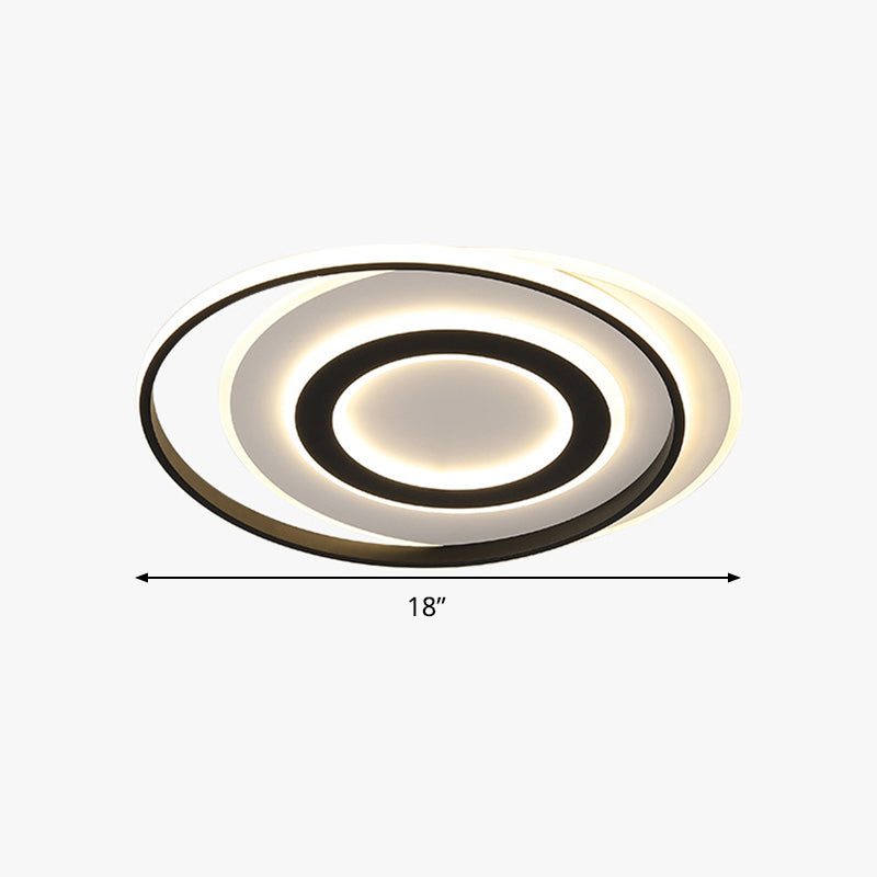 18"/21.5" Wide Black-White Circle Ceiling Light Modern Acrylic LED Flush Light Fixture in Warm/White Light Clearhalo 'Ceiling Lights' 'Close To Ceiling Lights' 'Close to ceiling' 'Flush mount' Lighting' 292209