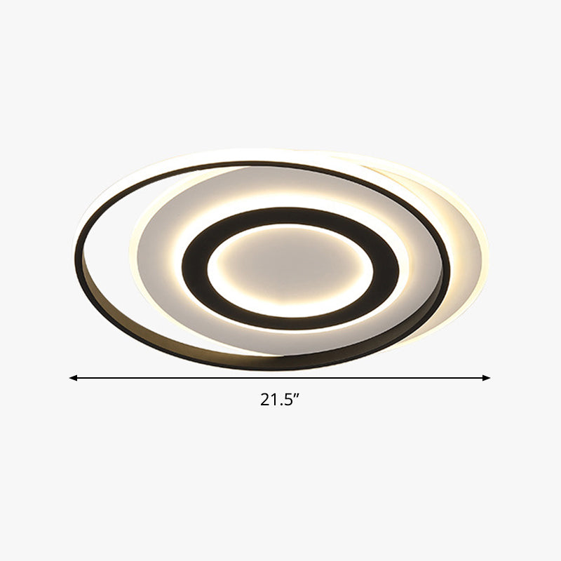 18"/21.5" Wide Black-White Circle Ceiling Light Modern Acrylic LED Flush Light Fixture in Warm/White Light Clearhalo 'Ceiling Lights' 'Close To Ceiling Lights' 'Close to ceiling' 'Flush mount' Lighting' 292210