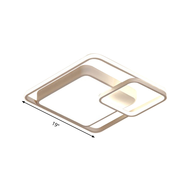 16"/19"/35.5" W White Rectangle Ceiling Light High Penetrated Acrylic LED Modern Flushmount in Warm/White/3 Color Light Clearhalo 'Ceiling Lights' 'Close To Ceiling Lights' 'Close to ceiling' 'Flush mount' Lighting' 292284