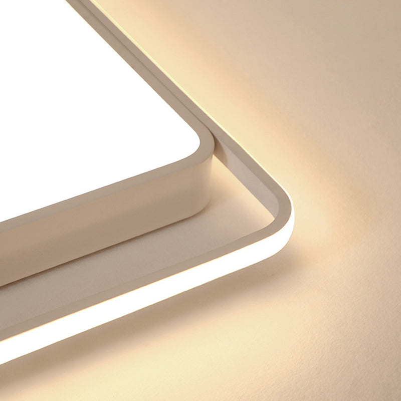 16"/19"/35.5" W White Rectangle Ceiling Light High Penetrated Acrylic LED Modern Flushmount in Warm/White/3 Color Light Clearhalo 'Ceiling Lights' 'Close To Ceiling Lights' 'Close to ceiling' 'Flush mount' Lighting' 292285