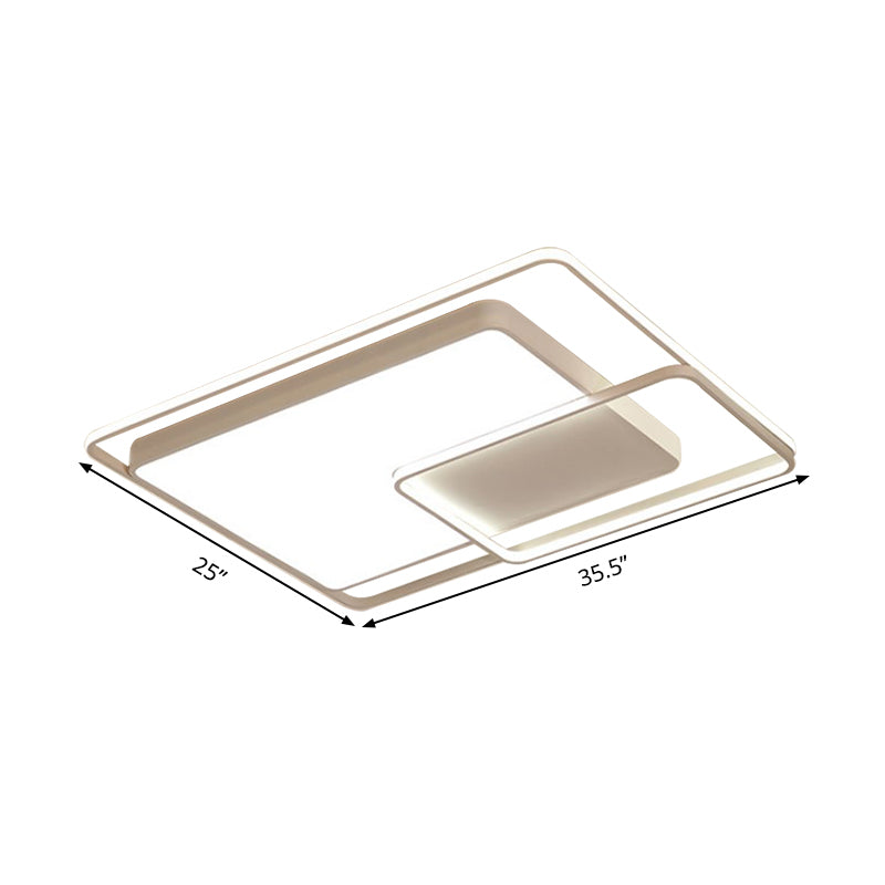 16"/19"/35.5" W White Rectangle Ceiling Light High Penetrated Acrylic LED Modern Flushmount in Warm/White/3 Color Light Clearhalo 'Ceiling Lights' 'Close To Ceiling Lights' 'Close to ceiling' 'Flush mount' Lighting' 292291