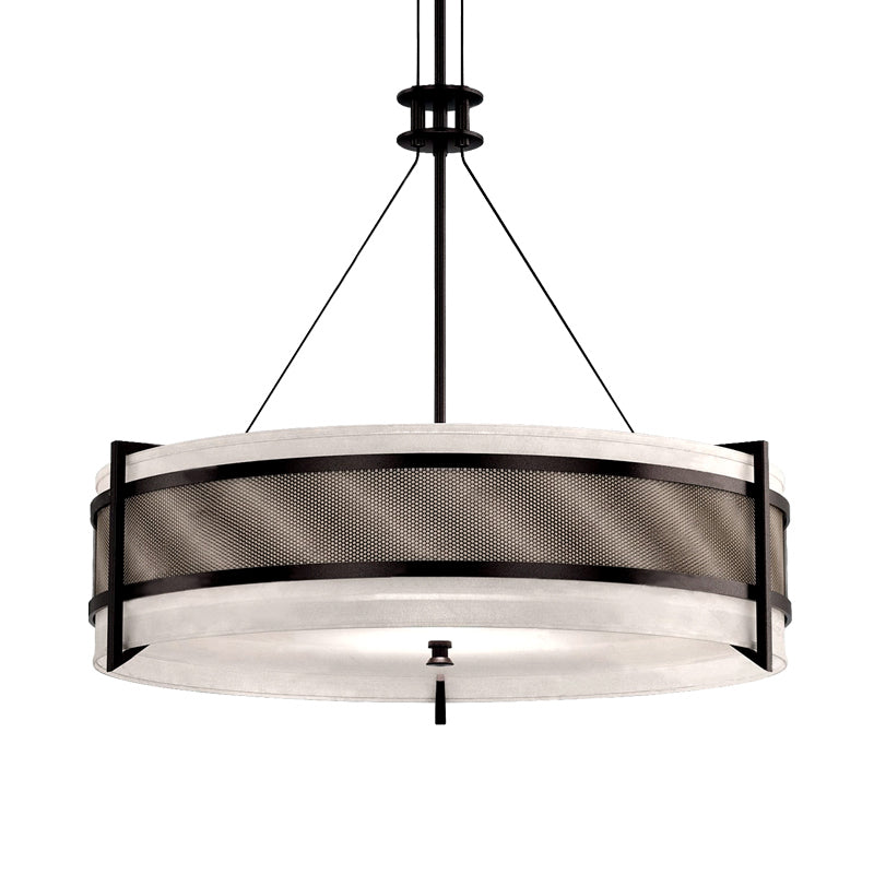 Round Fabric Chandelier Light Modernism Black LED Hanging Ceiling Light for Living Room Clearhalo 'Ceiling Lights' 'Chandeliers' 'Modern Chandeliers' 'Modern' Lighting' 292753