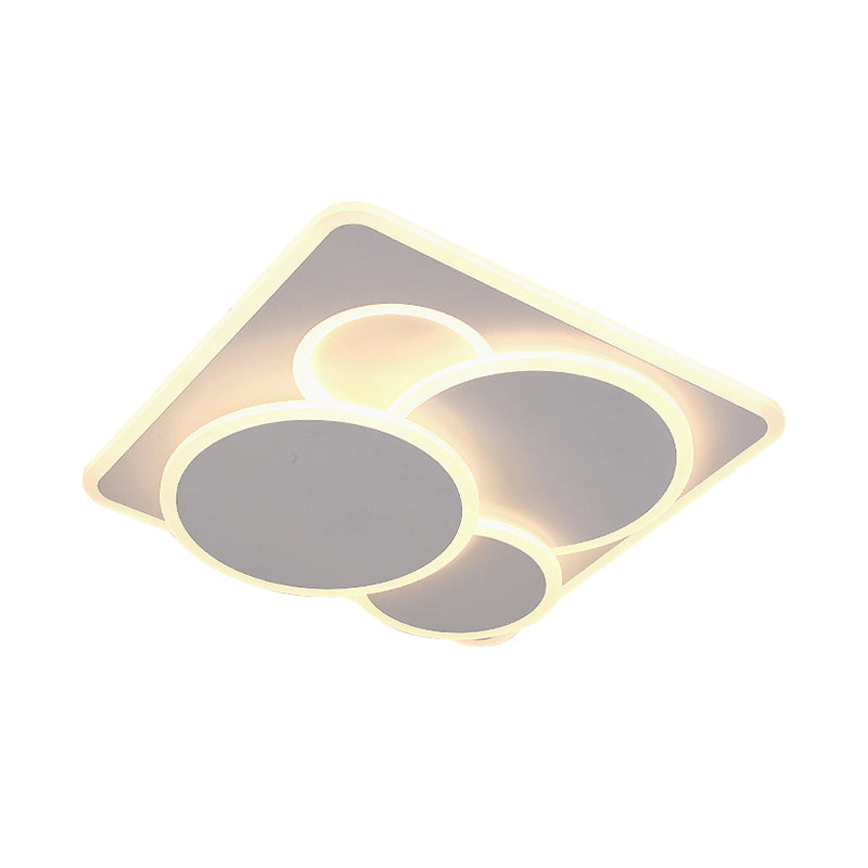 Geometric Flush Light Fixture Simple Acrylic White LED Ceiling Mounted Light in Warm/White Light Clearhalo 'Ceiling Lights' 'Close To Ceiling Lights' 'Close to ceiling' 'Flush mount' Lighting' 294347