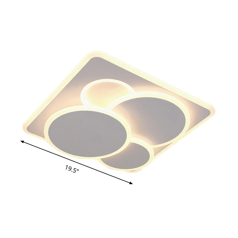 Geometric Flush Light Fixture Simple Acrylic White LED Ceiling Mounted Light in Warm/White Light Clearhalo 'Ceiling Lights' 'Close To Ceiling Lights' 'Close to ceiling' 'Flush mount' Lighting' 294348