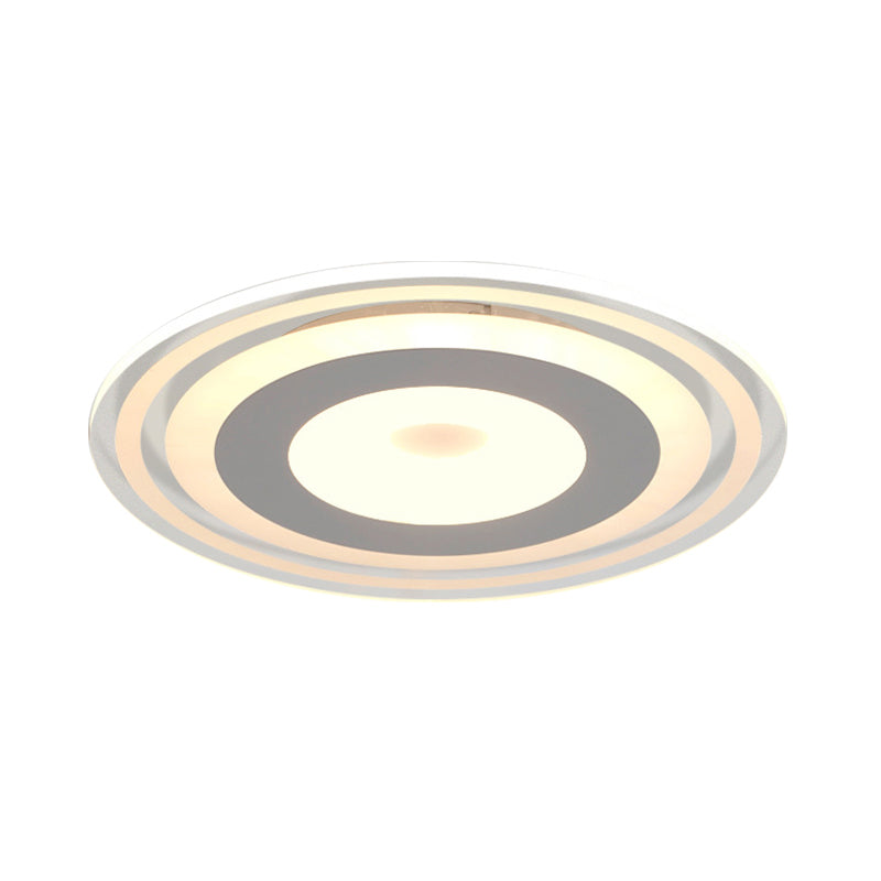LED Flush Mount Fixture Simple Style White Ceiling Lighting with Circle Acrylic Shade in Warm/White/3 Color Light, 16.5"/19.5"/23.5" Wide Clearhalo 'Ceiling Lights' 'Close To Ceiling Lights' 'Close to ceiling' 'Flush mount' Lighting' 294468