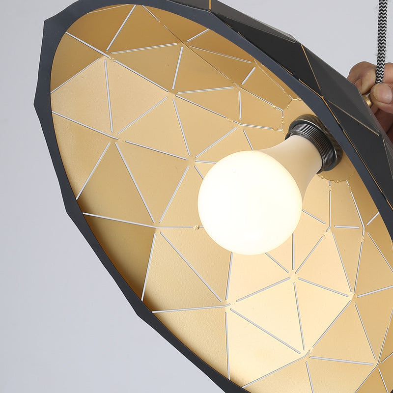 1 Light Dome Suspension Lamp Industrial Black/White Metal Pendant Light for Living Room, 13"/16"/19.5" Wide Clearhalo 'Art Deco Pendants' 'Black' 'Cast Iron' 'Ceiling Lights' 'Ceramic' 'Crystal' 'Industrial Pendants' 'Industrial' 'Metal' 'Middle Century Pendants' 'Pendant Lights' 'Pendants' 'Rustic Pendants' 'Tiffany' Lighting' 294537