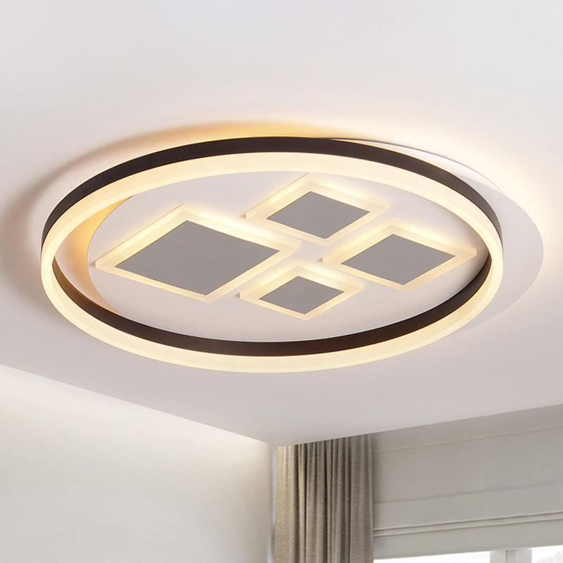 Coffee Rhombus Flush Mount Lamp Contemporary Acrylic LED Ceiling Fixture for Bedroom Clearhalo 'Ceiling Lights' 'Close To Ceiling Lights' 'Close to ceiling' 'Flush mount' Lighting' 294557