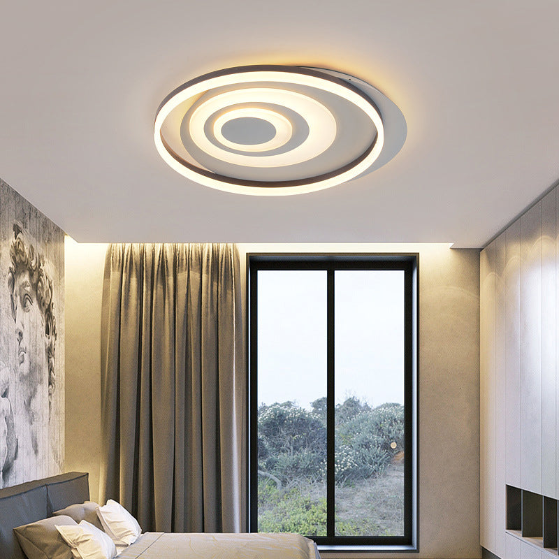 Black Ripple Flush Mount Lighting Contemporary Acrylic LED Ceiling Light Fixture for Bedroom Clearhalo 'Ceiling Lights' 'Close To Ceiling Lights' 'Close to ceiling' 'Flush mount' Lighting' 294611