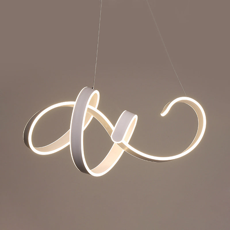 Acrylic Twist Ceiling Pendant Light Simple Style White LED Hanging Lamp Kit in Warm/White Light Clearhalo 'Ceiling Lights' 'Chandeliers' 'Modern Chandeliers' 'Modern' Lighting' 294958