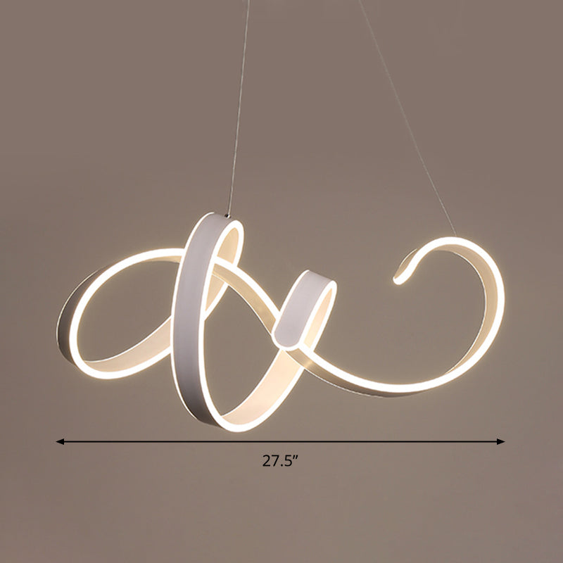 Acrylic Twist Ceiling Pendant Light Simple Style White LED Hanging Lamp Kit in Warm/White Light Clearhalo 'Ceiling Lights' 'Chandeliers' 'Modern Chandeliers' 'Modern' Lighting' 294959