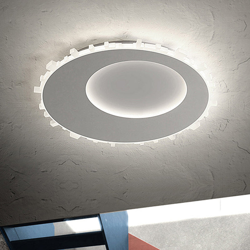 White Circle Flush Mount Light Minimalist Acrylic LED Ceiling Light Fixture in Warm Light/Remote Control Stepless Dimming, 16"/20" Wide White White Clearhalo 'Ceiling Lights' 'Close To Ceiling Lights' 'Close to ceiling' 'Flush mount' Lighting' 295190