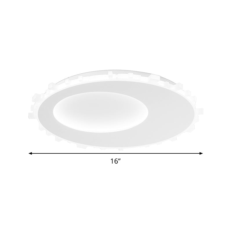 White Circle Flush Mount Light Minimalist Acrylic LED Ceiling Light Fixture in Warm Light/Remote Control Stepless Dimming, 16"/20" Wide Clearhalo 'Ceiling Lights' 'Close To Ceiling Lights' 'Close to ceiling' 'Flush mount' Lighting' 295193