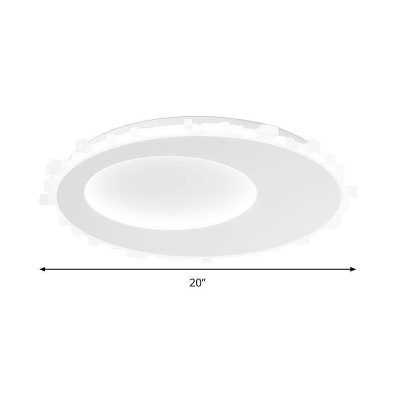 White Circle Flush Mount Light Minimalist Acrylic LED Ceiling Light Fixture in Warm Light/Remote Control Stepless Dimming, 16"/20" Wide Clearhalo 'Ceiling Lights' 'Close To Ceiling Lights' 'Close to ceiling' 'Flush mount' Lighting' 295194