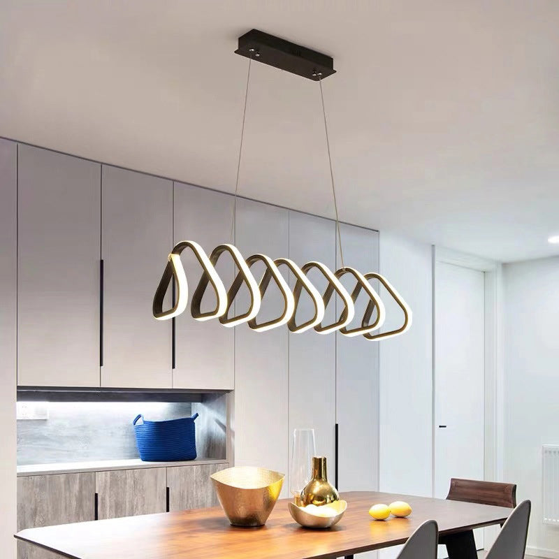 Triangle/Trapezoid Acrylic Hanging Lamp Kit Contemporary LED Black Chandelier in Warm/White/Natural Light Clearhalo 'Ceiling Lights' 'Chandeliers' 'Modern Chandeliers' 'Modern' Lighting' 295342