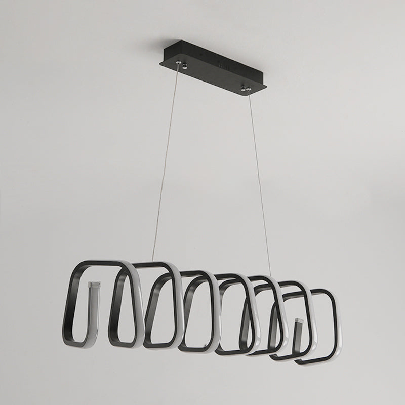 Triangle/Trapezoid Acrylic Hanging Lamp Kit Contemporary LED Black Chandelier in Warm/White/Natural Light Clearhalo 'Ceiling Lights' 'Chandeliers' 'Modern Chandeliers' 'Modern' Lighting' 295347