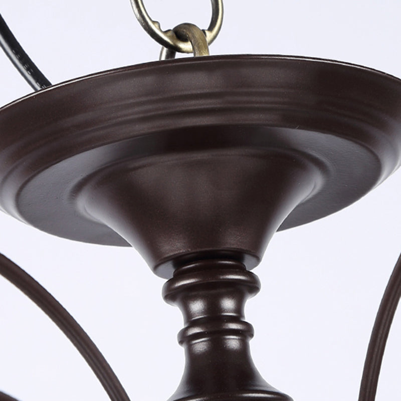 Flower Pendant Chandelier 3/6/8 Lights Cut Glass Victorian Hanging Lamp in Bronze for Living Room Clearhalo 'Ceiling Lights' 'Chandeliers' 'Industrial' 'Middle Century Chandeliers' 'Tiffany Chandeliers' 'Tiffany close to ceiling' 'Tiffany' Lighting' 296123