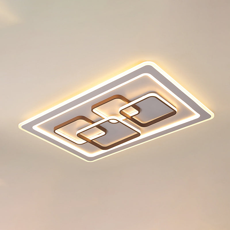 Rectangle Acrylic Flush Light Fixture Minimalist LED White Ceiling Flush Mount for Living Room Clearhalo 'Ceiling Lights' 'Close To Ceiling Lights' 'Close to ceiling' 'Flush mount' Lighting' 297614