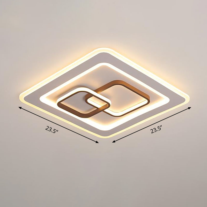 Square Bedroom Flush Mount Lamp Acrylic LED Contemporary Close to Ceiling Lighting in White Clearhalo 'Ceiling Lights' 'Close To Ceiling Lights' 'Close to ceiling' 'Flush mount' Lighting' 297620