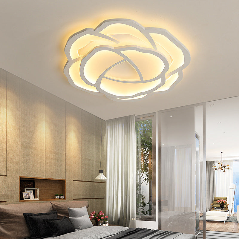 16.5"/20.5" Wide Acrylic Flower Flush Mount Lighting Modern Style LED White Ceiling Lamp in White/Warm Light Clearhalo 'Ceiling Lights' 'Close To Ceiling Lights' 'Close to ceiling' 'Flush mount' Lighting' 297685