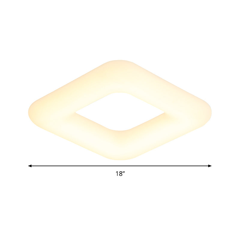 Acrylic Square Flush Lighting Modernist White LED Ceiling Mount Lamp Fixture for Bedroom, 18"/23.5"/29.5" Wide Clearhalo 'Ceiling Lights' 'Close To Ceiling Lights' 'Close to ceiling' 'Flush mount' Lighting' 297734