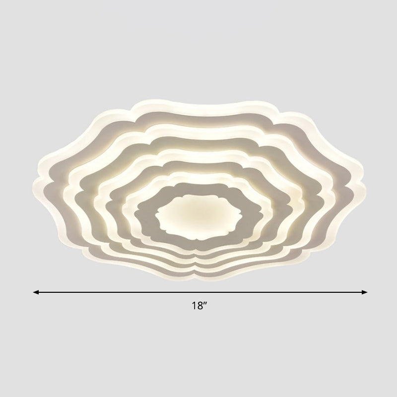 Simple Style Ripple Flush Mount Light Acrylic Bedroom LED Ceiling Light in White Clearhalo 'Ceiling Lights' 'Close To Ceiling Lights' 'Close to ceiling' 'Flush mount' Lighting' 297772