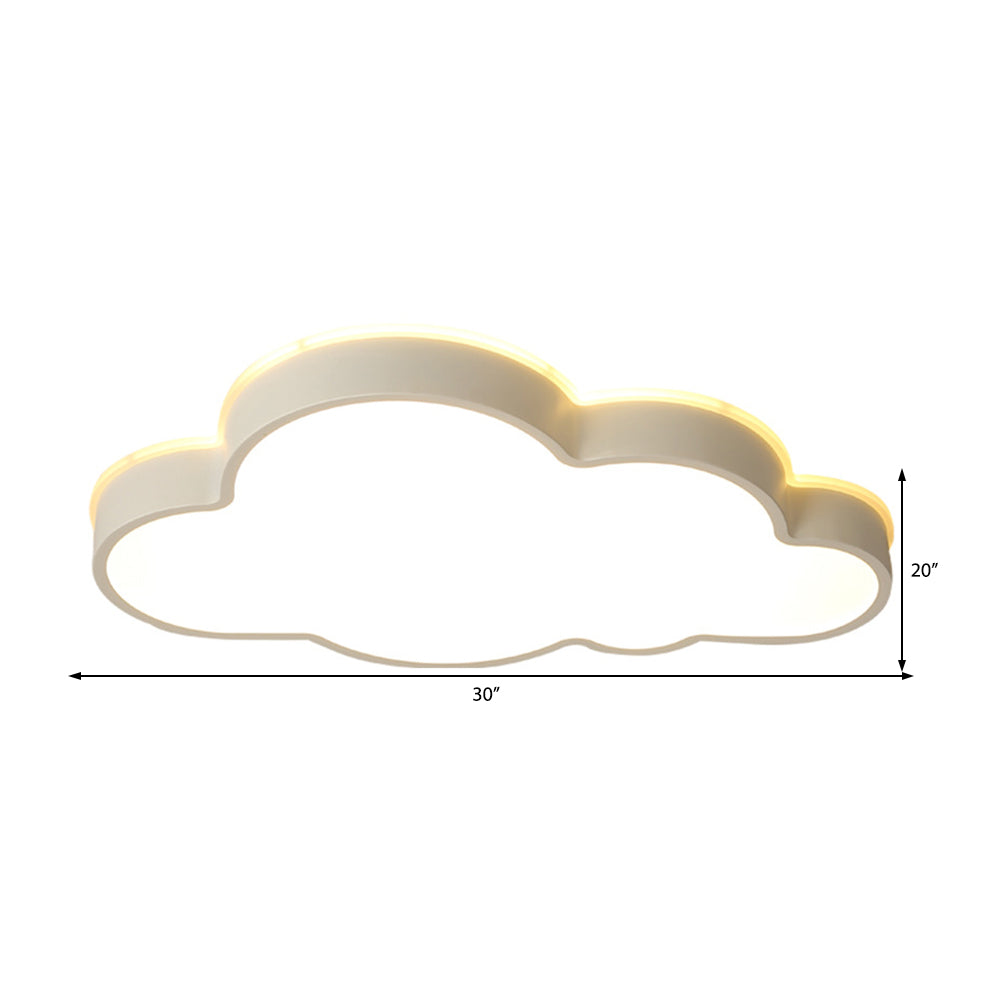 Cloud Slim Panel Flush Mount Light Simple Stylish Acrylic LED Ceiling Light in White for Adult Baby Room Clearhalo 'Ceiling Lights' 'Close To Ceiling Lights' 'Close to ceiling' 'Flush mount' Lighting' 30625
