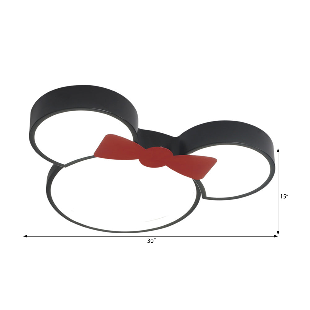 Acrylic Cartoon Mouse Ceiling Lamp Modern Simple LED Ceiling Mount Light in Black for Child Bedroom Clearhalo 'Ceiling Lights' 'Close To Ceiling Lights' 'Close to ceiling' 'Flush mount' Lighting' 30654