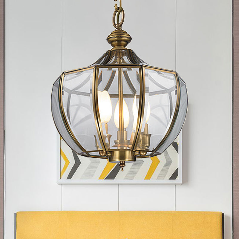 Milk Glass Candle Chandelier Lamp Modern 3 Bulbs Brass Pendant Lighting Fixture with Jar Shade Clearhalo 'Ceiling Lights' 'Chandeliers' 'Glass shade' 'Glass' Lighting' 316317