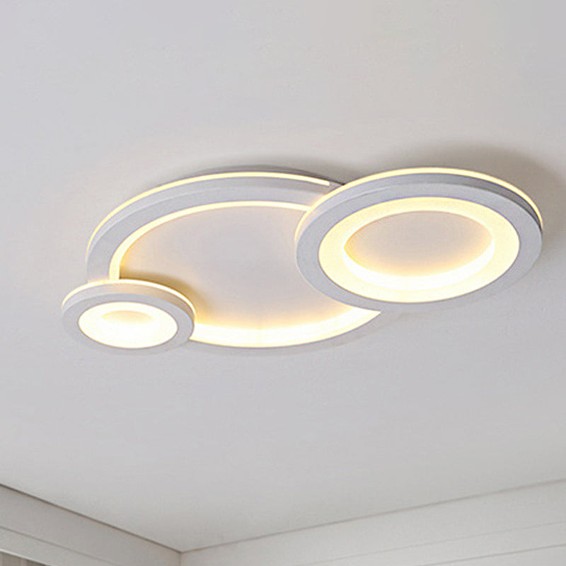 Modern Led Flush Lighting with Acrylic Shade Grey/White Round Flush Mount Ceiling Lamp in Warm/White Light Clearhalo 'Ceiling Lights' 'Close To Ceiling Lights' 'Close to ceiling' 'Flush mount' Lighting' 316366