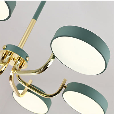 Scandinavian Round Hanging Chandelier Acrylic 6 Lights Hanging Pendant Fixture for Living Room Clearhalo 'Ceiling Lights' 'Chandeliers' Lighting' options 31811