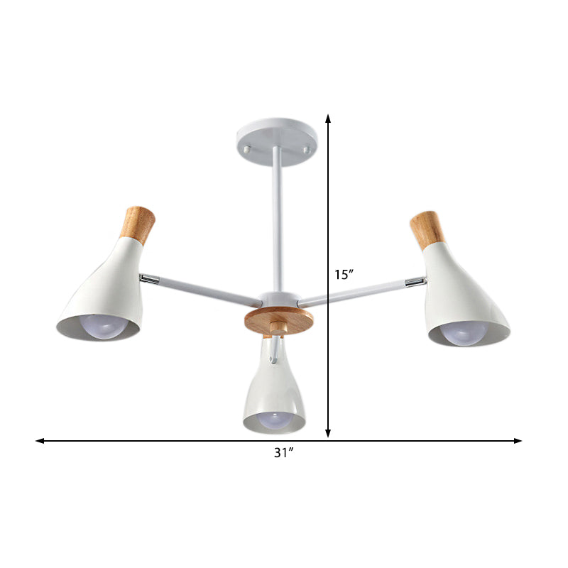 Kindergarten Horn Shape Chandelier Metal Macaroon Hanging Pendant Fixture Clearhalo 'Ceiling Lights' 'Chandeliers' Lighting' options 31895