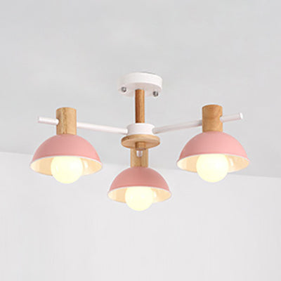 Dome Living Room Hanging Pendant Fixture Metal 3 Lights Modern Hanging Lights Clearhalo 'Ceiling Lights' 'Chandeliers' Lighting' options 31993