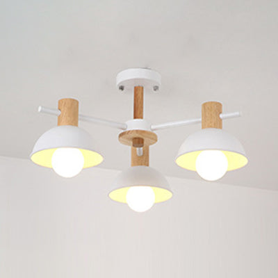 Dome Living Room Hanging Pendant Fixture Metal 3 Lights Modern Hanging Lights Clearhalo 'Ceiling Lights' 'Chandeliers' Lighting' options 31995
