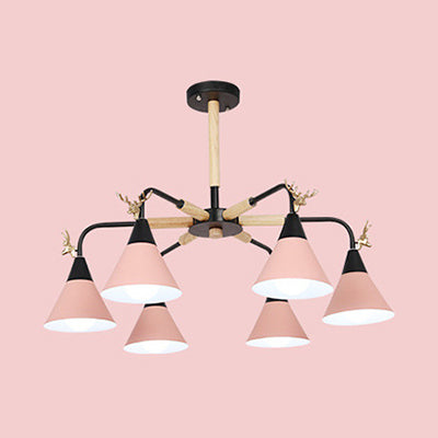 Macaroon Horn Shape Pendant Light Fixture Metal Hanging Lamp Fixture for Bedroom Clearhalo 'Ceiling Lights' 'Chandeliers' Lighting' options 32247