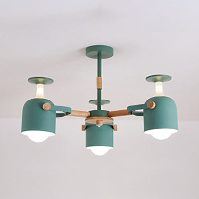 Simple Style Cylinder Hanging Lights Metal Pendant Lamp for Bedroom Green Clearhalo 'Ceiling Lights' 'Chandeliers' Lighting' options 32324_e71951c3-c741-49a6-a528-00d89d743303