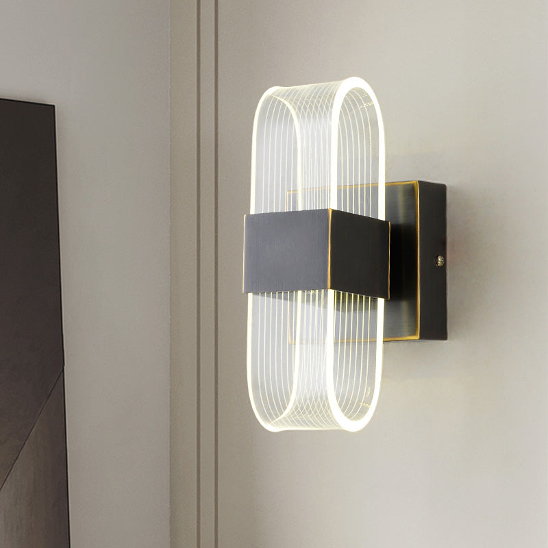 Metal Square Sconce Light Modernism LED Black Wall Mounted Lighting for Living Room Clearhalo 'Cast Iron' 'Glass' 'Industrial' 'Modern wall lights' 'Modern' 'Tiffany' 'Traditional wall lights' 'Wall Lamps & Sconces' 'Wall Lights' Lighting' 324221