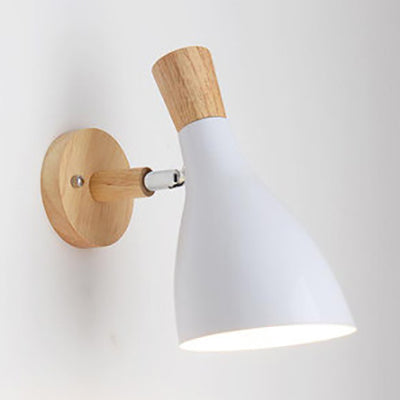 Metal Wood Horn Wall Lamp Macaroon 1 Light Wall Light for Living Room Child Bedroom White Clearhalo 'Wall Lamps & Sconces' 'Wall Lights' Lighting' 32576