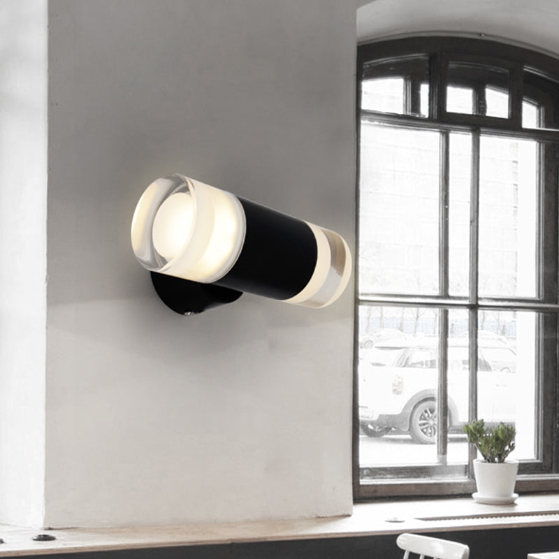 Metal Tube Sconce Minimalist 2 Heads Wall Mounted Light Fixture in Black for Living Room Black Clearhalo 'Cast Iron' 'Glass' 'Industrial' 'Modern wall lights' 'Modern' 'Tiffany' 'Traditional wall lights' 'Wall Lamps & Sconces' 'Wall Lights' Lighting' 325980