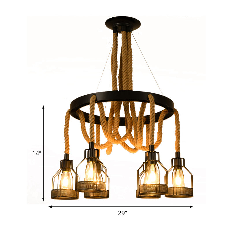 Circular Metallic Chandelier Factory 4/6/14 Lights Restaurant Ceiling Light Fixture in Black Clearhalo 'Cast Iron' 'Ceiling Lights' 'Chandeliers' 'Industrial Chandeliers' 'Industrial' 'Metal' 'Middle Century Chandeliers' 'Rustic Chandeliers' 'Tiffany' Lighting' 326791