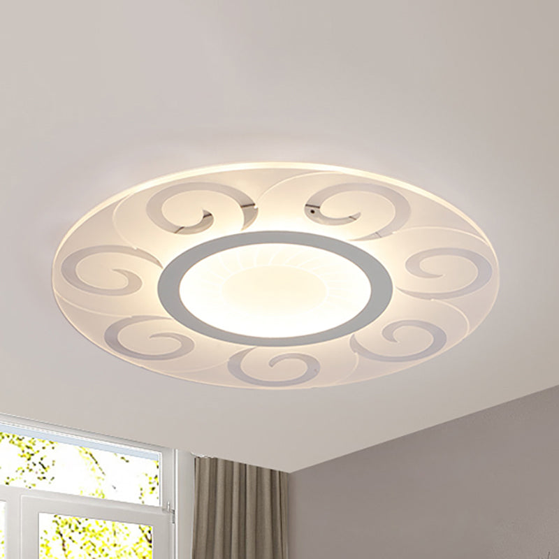 16"/19.5"/23.5"/29.5" W Acrylic Ultra Thin Flushmount Lighting Modernism Led Flush Ceiling Light for Living Room White Clearhalo 'Ceiling Lights' 'Close To Ceiling Lights' 'Close to ceiling' 'Flush mount' Lighting' 326980