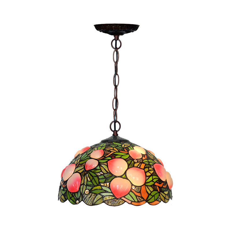 Pink Cut Glass 1/2/3 Lights Chandelier Light Victorian Peach Bronze Hanging Pendant for Dining Room, 12"/16"/20" Wide Clearhalo 'Ceiling Lights' 'Chandeliers' 'Industrial' 'Middle Century Chandeliers' 'Tiffany Chandeliers' 'Tiffany close to ceiling' 'Tiffany' Lighting' 326998