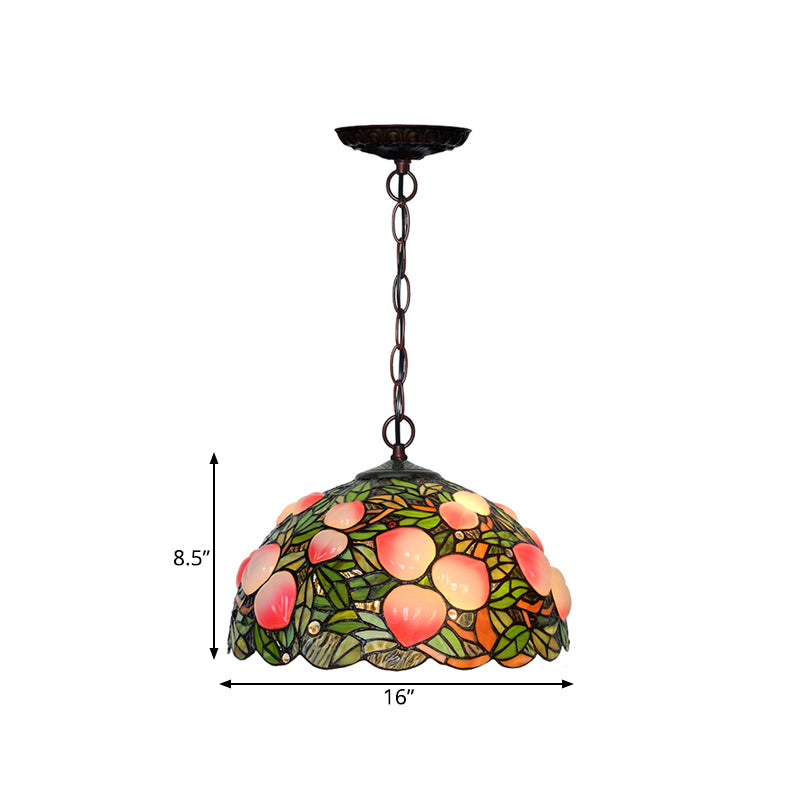 Pink Cut Glass 1/2/3 Lights Chandelier Light Victorian Peach Bronze Hanging Pendant for Dining Room, 12"/16"/20" Wide Clearhalo 'Ceiling Lights' 'Chandeliers' 'Industrial' 'Middle Century Chandeliers' 'Tiffany Chandeliers' 'Tiffany close to ceiling' 'Tiffany' Lighting' 326999