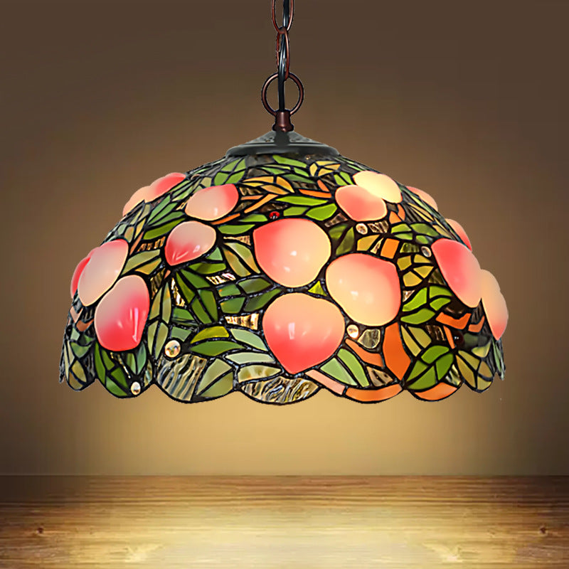 Pink Cut Glass 1/2/3 Lights Chandelier Light Victorian Peach Bronze Hanging Pendant for Dining Room, 12"/16"/20" Wide Pink 20" Clearhalo 'Ceiling Lights' 'Chandeliers' 'Industrial' 'Middle Century Chandeliers' 'Tiffany Chandeliers' 'Tiffany close to ceiling' 'Tiffany' Lighting' 327000