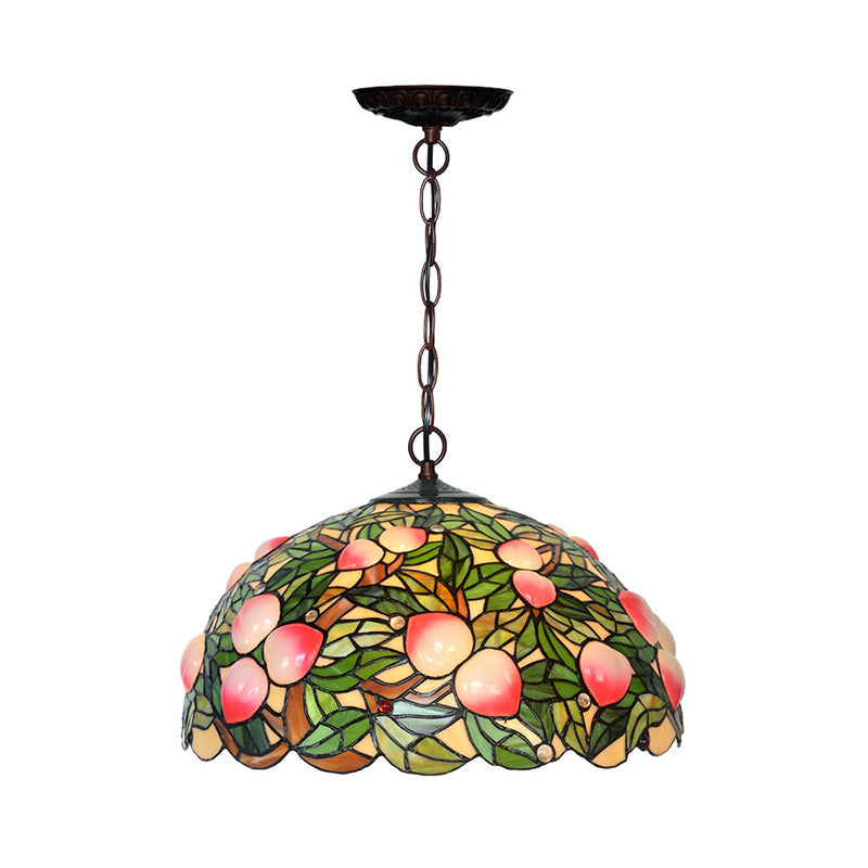Pink Cut Glass 1/2/3 Lights Chandelier Light Victorian Peach Bronze Hanging Pendant for Dining Room, 12"/16"/20" Wide Clearhalo 'Ceiling Lights' 'Chandeliers' 'Industrial' 'Middle Century Chandeliers' 'Tiffany Chandeliers' 'Tiffany close to ceiling' 'Tiffany' Lighting' 327003