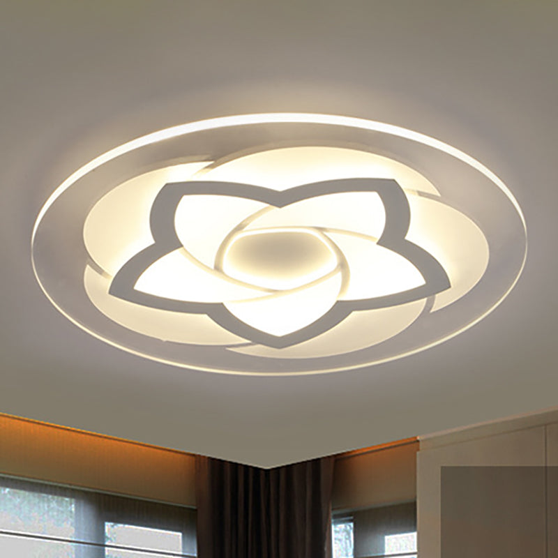 16"/19.5"/23.5"/29.5" W Flower Flush Light Modern Acrylic Ultra Thin Led Flush Ceiling Light for Bedroom Clearhalo 'Ceiling Lights' 'Close To Ceiling Lights' 'Close to ceiling' 'Flush mount' Lighting' 327105