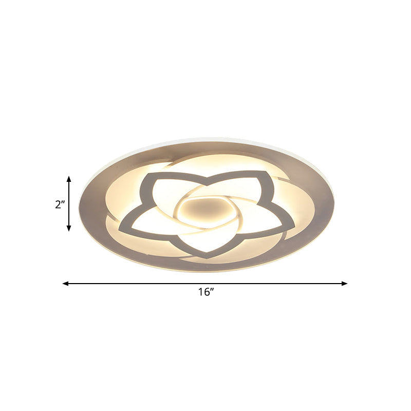 16"/19.5"/23.5"/29.5" W Flower Flush Light Modern Acrylic Ultra Thin Led Flush Ceiling Light for Bedroom Clearhalo 'Ceiling Lights' 'Close To Ceiling Lights' 'Close to ceiling' 'Flush mount' Lighting' 327107