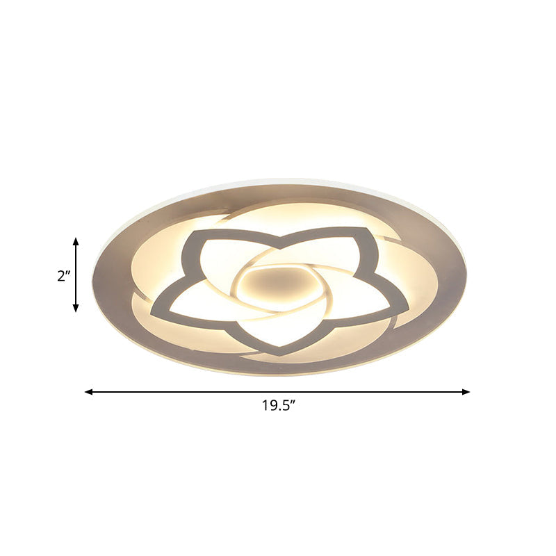 16"/19.5"/23.5"/29.5" W Flower Flush Light Modern Acrylic Ultra Thin Led Flush Ceiling Light for Bedroom Clearhalo 'Ceiling Lights' 'Close To Ceiling Lights' 'Close to ceiling' 'Flush mount' Lighting' 327108