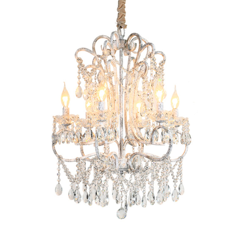 Curvy Bedroom Hanging Chandelier Simple Crystal 5/6 Lights Silver Suspension Lighting Fixture Clearhalo 'Ceiling Lights' 'Chandeliers' Lighting' options 329084